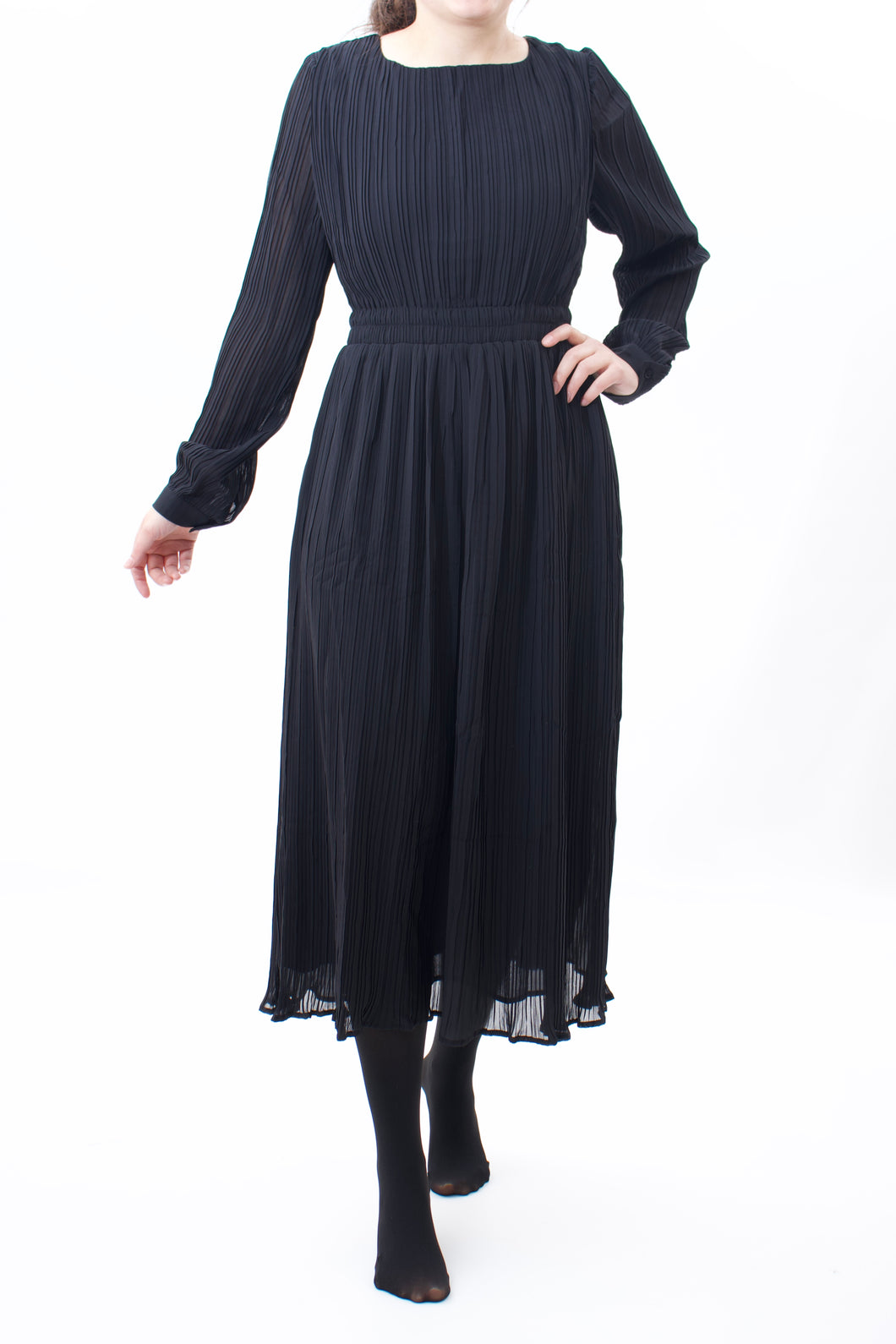 Elegantes Schwarzes Midikleid