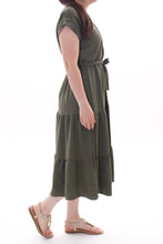 Laden Sie das Bild in den Galerie-Viewer, Midikleid mit V-Ausschnitt und Schleife ONESIZE