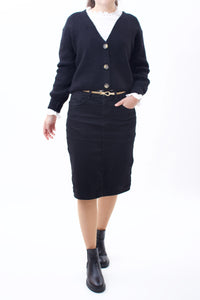 Kurz geschnittener Cardigan Schwarz ONESIZE