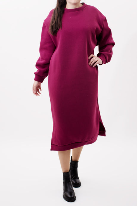 Oversized Sweatkleid Pulloverkleid Mauve ONESIZE