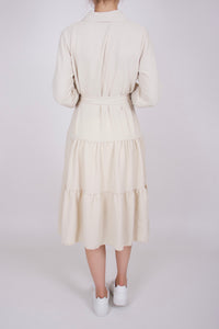 Blusenkleid Midi Beige