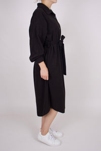 Cord Blusenkleid Midikleid Schwarz