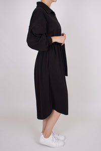 Cord Blusenkleid Midikleid Schwarz