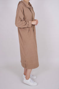 Cord Midikleid mit Kapuze