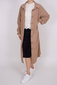 Cord Blusenkleid Midikleid Kamel