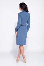 Laden Sie das Bild in den Galerie-Viewer, HEMDBLUSENKLEID MIT KNOPFLEISTE Blau