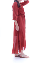 Laden Sie das Bild in den Galerie-Viewer, Wickelkleid Chiffon Rostbraun ONESIZE
