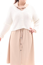 Laden Sie das Bild in den Galerie-Viewer, Kurzer Cardigan Strickjacke Weiß ONESIZE