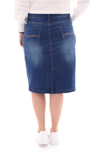 Klassischer Jeansrock Blau Gr. 40+