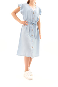 Luftiges Jeanskleid mit Knopfleiste