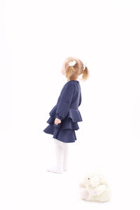 Rüschenkleid Marineblau