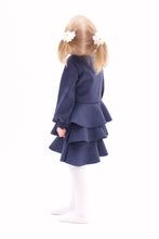 Laden Sie das Bild in den Galerie-Viewer, Rüschenkleid Marineblau