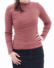 Laden Sie das Bild in den Galerie-Viewer, Rippenstrick Pullover Basic Altrosa