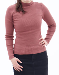Rippenstrick Pullover Basic Altrosa