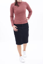 Laden Sie das Bild in den Galerie-Viewer, Rippenstrick Pullover Basic Altrosa