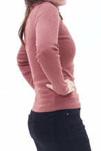 Laden Sie das Bild in den Galerie-Viewer, Rippenstrick Pullover Basic Altrosa