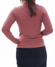 Laden Sie das Bild in den Galerie-Viewer, Rippenstrick Pullover Basic Altrosa