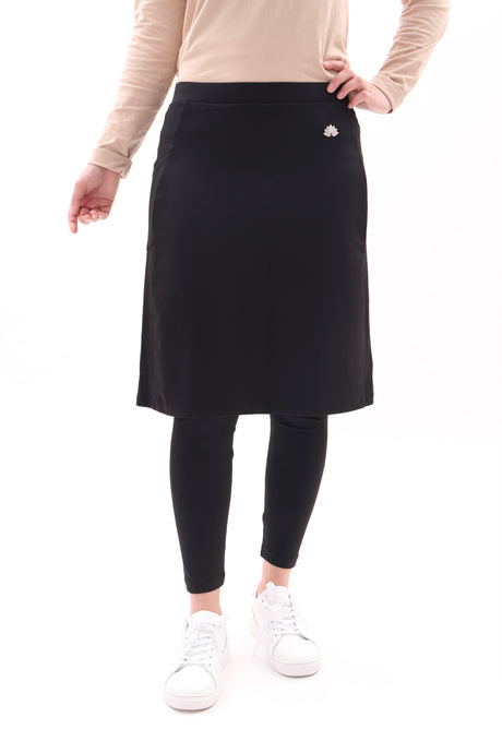 Sportrock mit eingenähter Leggings Funktionsrock Schwarz