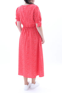 Midikleid Herzprint mit Knopfleiste