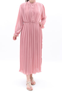 Plissekleid mit Knopfleiste