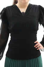 Laden Sie das Bild in den Galerie-Viewer, Festliche Bluse in Schwarz