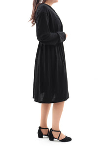 40+ Festliches Kleid Wickeloptik Schwarz