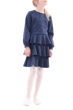 Laden Sie das Bild in den Galerie-Viewer, Rüschenkleid Marineblau