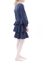 Laden Sie das Bild in den Galerie-Viewer, Rüschenkleid Marineblau
