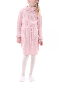 Strickkleid Rosa mit Schleife