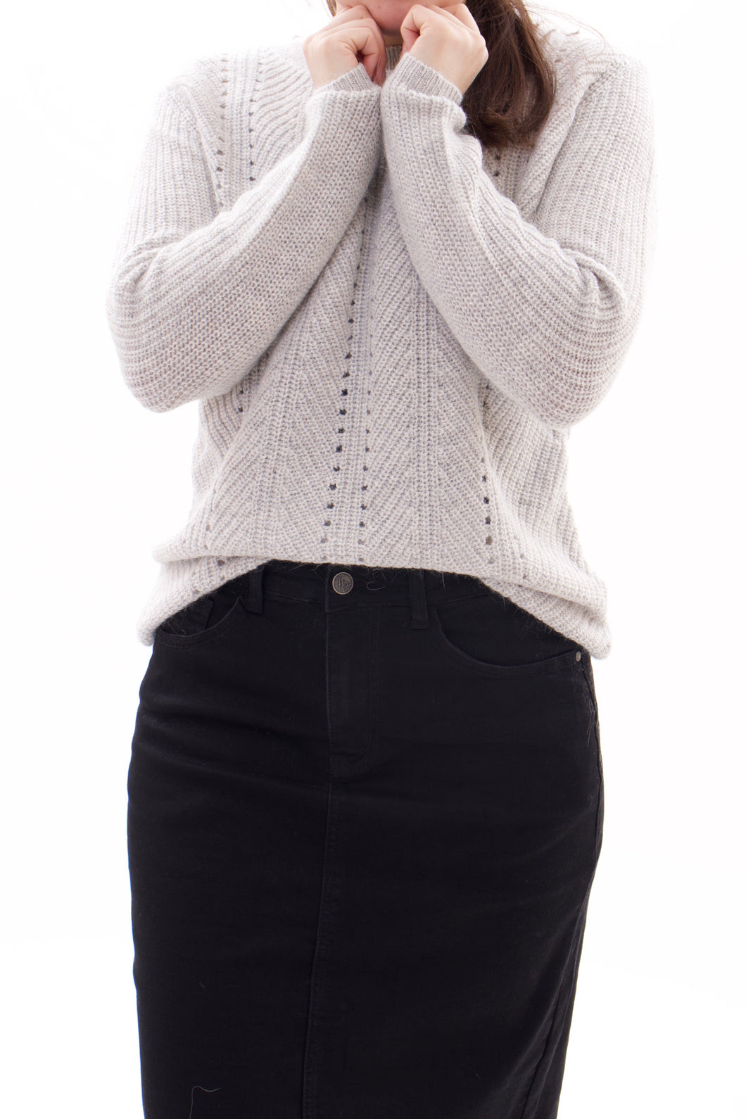 Strickpullover Hellgrau