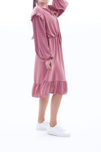 Midikleid mit plissierten Ärmeln