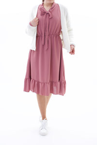 Midikleid mit plissierten Ärmeln