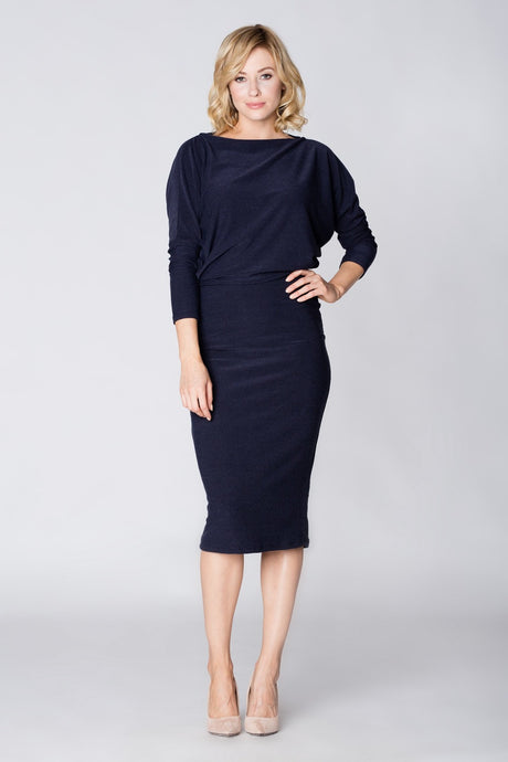 PENCIL CUT KLEID Marineblau