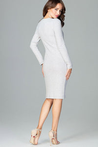 Strickkleid Bleistiftkleid Grau
